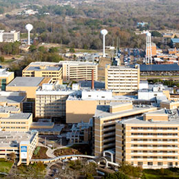 Aerial shot of campus